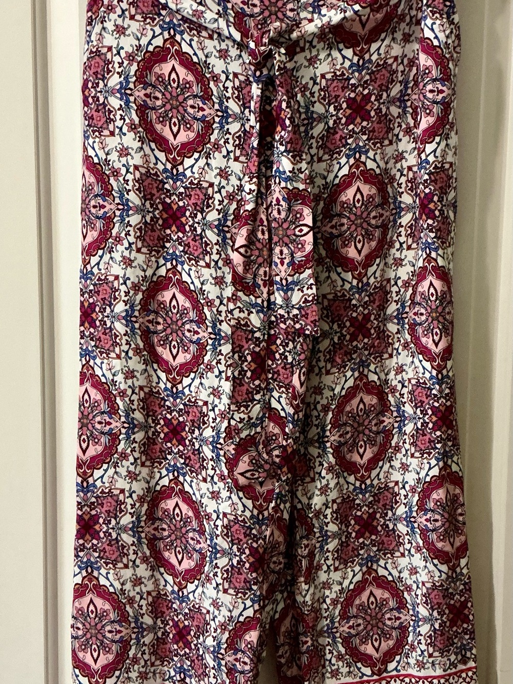 LOFT Pink and Blue Medallion palazzo pants